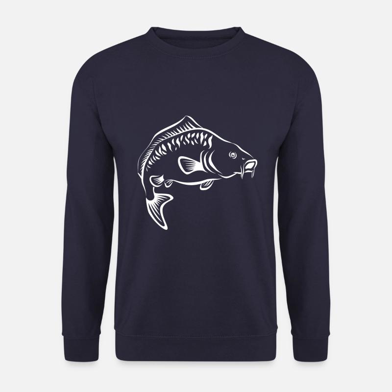 Angler - angeln - Karpfen - handgezeichnet - Unisex Pullover - Navy