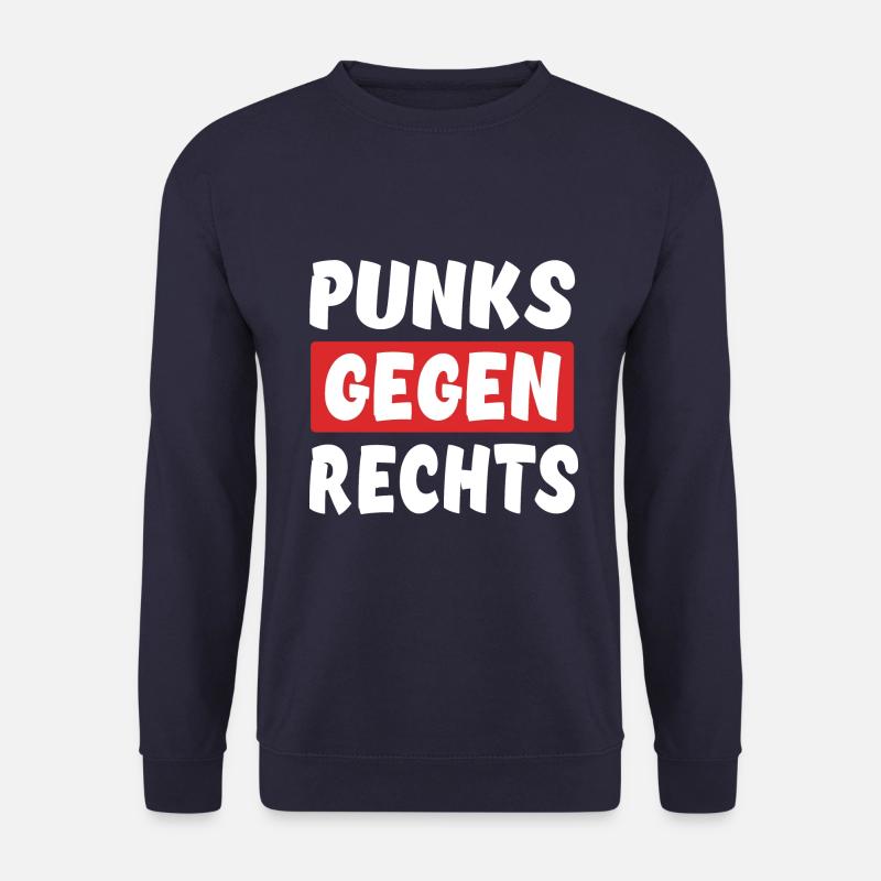 Punks Gegen Rechts - Rechts Nein Danke - Unisex Pullover - Navy