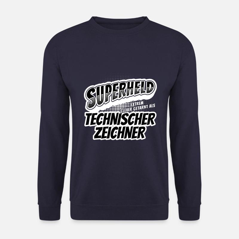 Superheld, clever getarn Technischer Zeichner - Unisex Pullover - Navy