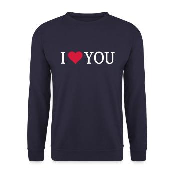 Je t'aime coeur de police - Sweat-shirt Unisexe - marine - Devant - Alina (178cm) & Michal (187cm)