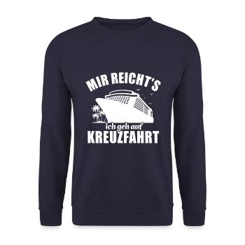 Mir reicht's, ich geh auf Kreuzfahrt - Unisex Pullover - Navy - Vorne - Alina (178cm) & Michal (187cm)