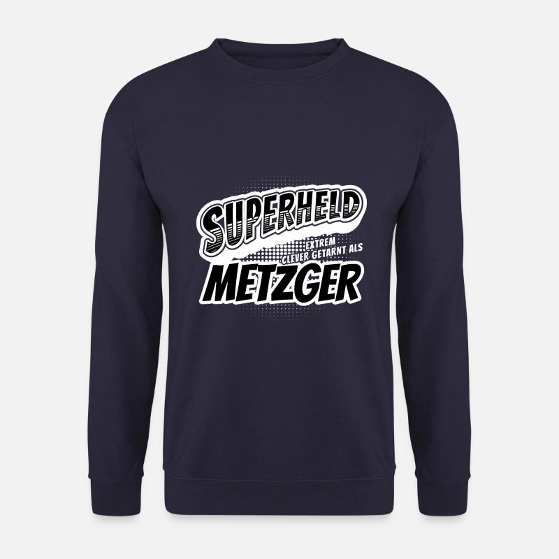 Superheld, clever getarnt als Metzger - Unisex Pullover - Navy