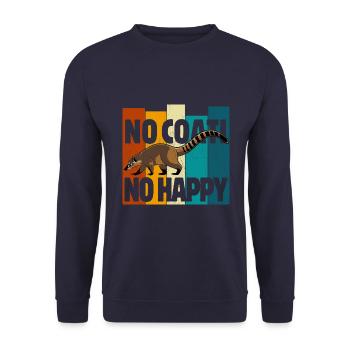No Coati No Happy - Autocollant Coati mignon - Sweat-shirt Unisexe - marine - Devant - Alina (178cm) & Michal (187cm)