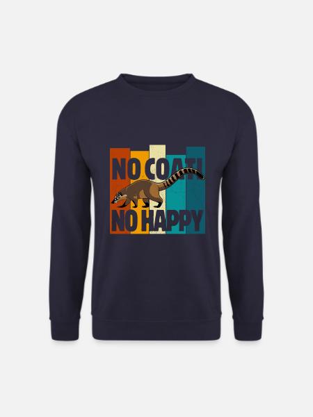 No Coati No Happy - Niedlicher Nasenbär Sticker - Unisex Pullover - Navy