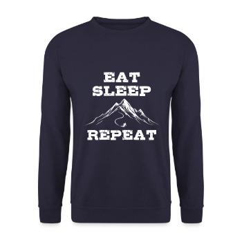 Eat Sleep Ski Repeat - Ski - Ski - Unisex Sweatshirt - navy - Front - Alina (178cm) & Michal (187cm)