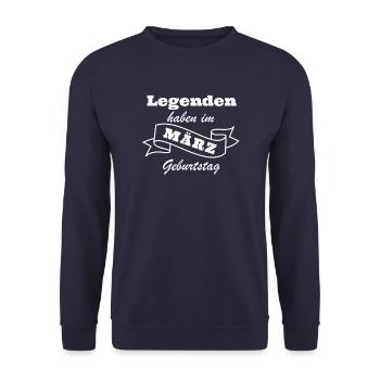 Legends have birthday in March - Unisex Sweatshirt - navy - Front - Alina (178cm) & Michal (187cm)