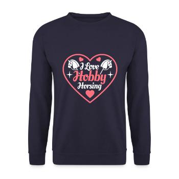 J’aime Hobby Horsing - Coeur - Hobby - Sweat-shirt Unisexe - marine - Devant - Alina (178cm) & Michal (187cm)