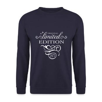 Women's Limited Edition 1973 - Birthday - Year - Unisex Sweatshirt - navy - Front - Alina (178cm) & Michal (187cm)
