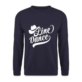 Linedance Fan - Linedancing Country Fan - Gift - Unisex Sweatshirt - navy - Front - Alina (178cm) & Michal (187cm)