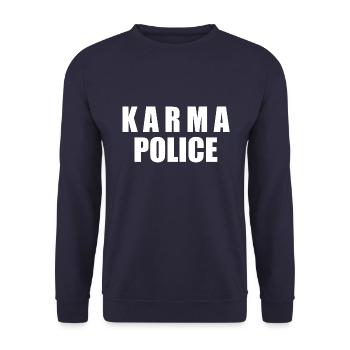 Karma police - Sweat-shirt Unisexe - marine - Devant - Alina (178cm) & Michal (187cm)