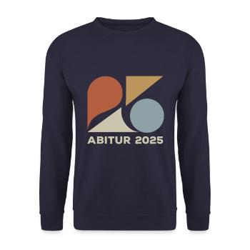 Vintage Abi 2025 - Abitur - Spruch - Unisex Pullover - Navy - Vorne - Alina (178cm) & Michal (187cm)