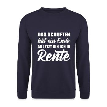 Das Schuften hat ein Ende jetzt bin ich in Rente - Unisex Pullover - Navy - Vorne - Alina (178cm) & Michal (187cm)