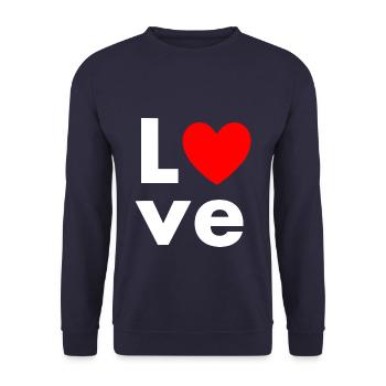 L'amour avec coeur rouge - Sweat-shirt Unisexe - marine - Devant - Alina (178cm) & Michal (187cm)