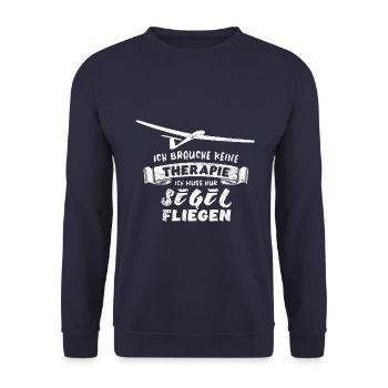 Ich brauche keine Therapie, nur Segelfliegen - Unisex Pullover - Navy - Vorne - Alina (178cm) & Michal (187cm)