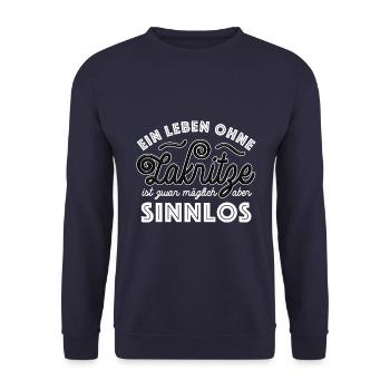 Ein Leben ohne Lakritze ist möglich aber sinnlos - Unisex Pullover - Navy - Vorne - Alina (178cm) & Michal (187cm)