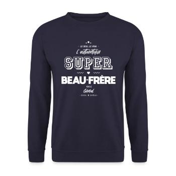 L authentique super beau frère génial - Sweat-shirt Unisexe - marine - Devant - Alina (178cm) & Michal (187cm)