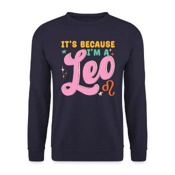 Zodiac sign Leo - Unisex Sweatshirt - navy - Front - Alina (178cm) & Michal (187cm)