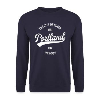 Portland - Unisex Pullover - Navy - Vorne - Alina (178cm) & Michal (187cm)