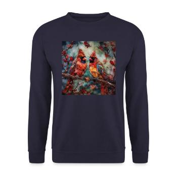 Vögel - Unisex Pullover - Navy - Vorne - Alina (178cm) & Michal (187cm)