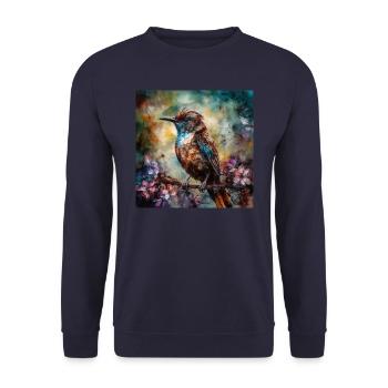 Vogel - Unisex Pullover - Navy - Vorne - Alina (178cm) & Michal (187cm)