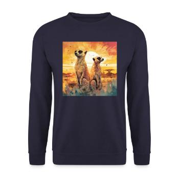 Suricate - Sweat-shirt Unisexe - marine - Devant - Alina (178cm) & Michal (187cm)