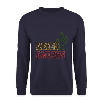 Abios Amigos - Mittelfinger Abitur Abi - Unisex Pullover - Navy - Vorne - Alina (178cm) & Michal (187cm)