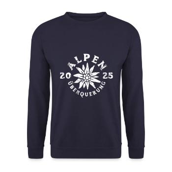 Alpenüberquerung Alpen Überquerung 2025 Wandern - Unisex Pullover - Navy - Vorne - Alina (178cm) & Michal (187cm)