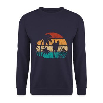 Sunset Surfer - Surf toute la journée - Vague - Cadeau - Sweat-shirt Unisexe - marine - Devant - Alina (178cm) & Michal (187cm)