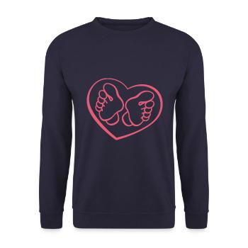 Soins des pieds avec le cœur - Pieds - Pieds - Dicton - Sweat-shirt Unisexe - marine - Devant - Alina (178cm) & Michal (187cm)