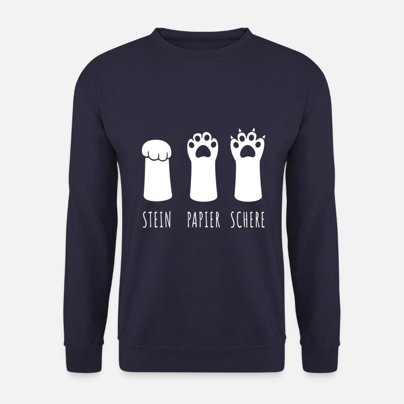 Stein Papier Schere - Katzenpfote - Unisex Pullover - Navy
