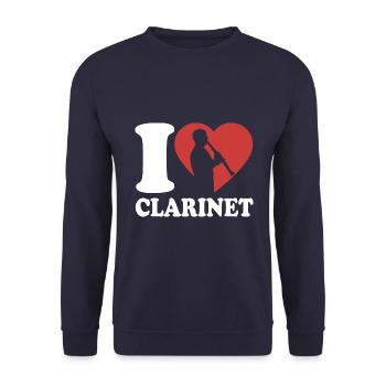 I Love Clarinette - Musicien - Clarinettiste - Sweat-shirt Unisexe - marine - Devant - Alina (178cm) & Michal (187cm)
