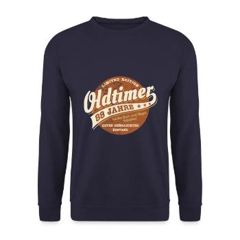 Oldtimer 88 Jahre - Geburtstag - Geschenk - Unisex Pullover - Navy - Vorne - Alina (178cm) & Michal (187cm)