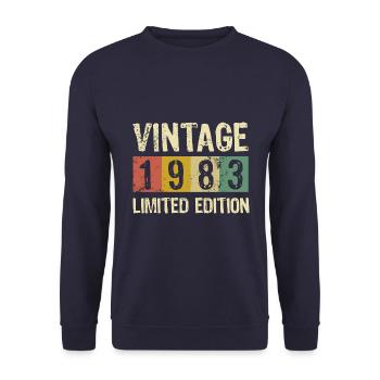 Vintage 1983 - Limited Edition Birthday - Unisex Sweatshirt - navy - Front - Alina (178cm) & Michal (187cm)