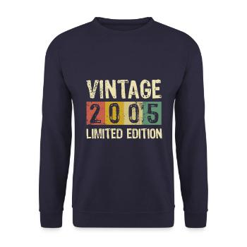Geburtstag Vintage 2005 Limited Edition - Unisex Pullover - Navy - Vorne - Alina (178cm) & Michal (187cm)