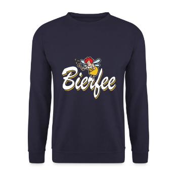 Bierfee - Biertrinker - Bier-Cartoon Männertag - Unisex Pullover - Navy - Vorne - Alina (178cm) & Michal (187cm)