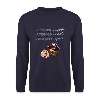A Ras Bord Gris. Humour Cadeau Anniversaire Fête - Sweat-shirt Unisexe - marine - Devant - Alina (178cm) & Michal (187cm)
