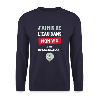 Water in my wine Humor Birthday Gift Party - Unisex Sweatshirt - navy - Front - Alina (178cm) & Michal (187cm)