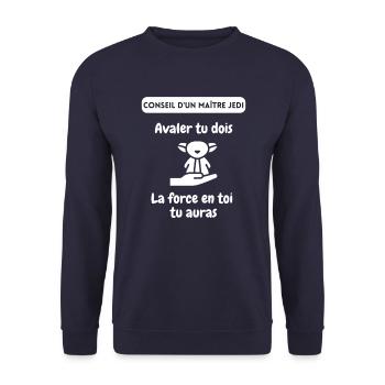 Conseil Avaler. Cadeau Humour Anniversaire - Sweat-shirt Unisexe - marine - Devant - Alina (178cm) & Michal (187cm)