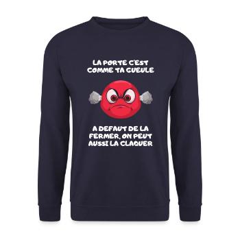 Claquer la gueule. Cadeau Humour - Sweat-shirt Unisexe - marine - Devant - Alina (178cm) & Michal (187cm)