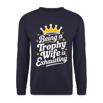 Frau Ehefrau Partnerin Familie Verheiratet - Unisex Pullover - Navy - Vorne - Alina (178cm) & Michal (187cm)