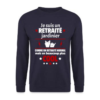 Je suis un retraité jardinier plus cool, retraite - Sweat-shirt Unisexe - marine - Devant - Alina (178cm) & Michal (187cm)