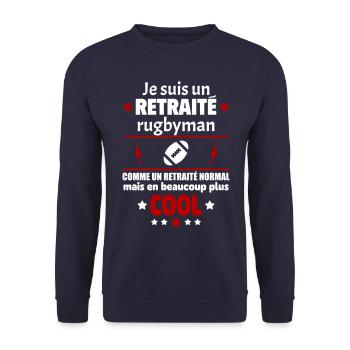 Je suis un retraité rugbyman plus cool, retraite - Sweat-shirt Unisexe - marine - Devant - Alina (178cm) & Michal (187cm)