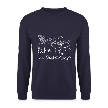 Hummingbird Like in Paradise - exotic nature flowers - Unisex Sweatshirt - navy - Front - Alina (178cm) & Michal (187cm)