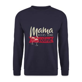 Fête des mères - Maman a besoin de vin - Surprise - Sweat-shirt Unisexe - marine - Devant - Alina (178cm) & Michal (187cm)