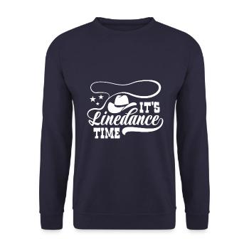 It's Linedance Time - Linedancing - Country Fan - Unisex Sweatshirt - navy - Front - Alina (178cm) & Michal (187cm)