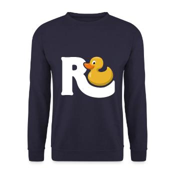 Rente Ente - Ruhestand - Pension - Unisex Pullover - Navy - Vorne - Alina (178cm) & Michal (187cm)