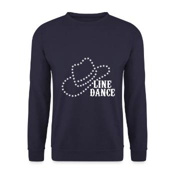 Line Dance Cowboy Hat Country Fan - Gift - Unisex Sweatshirt - navy - Front - Alina (178cm) & Michal (187cm)