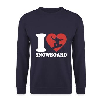I Love Snowboard - Herz - Hobby - Unisex Pullover - Navy - Vorne - Alina (178cm) & Michal (187cm)