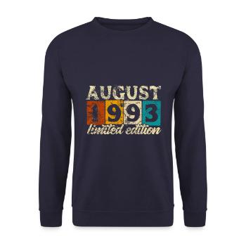 Limited Edition August 1993 Birthday - Gift - Unisex Sweatshirt - navy - Front - Alina (178cm) & Michal (187cm)