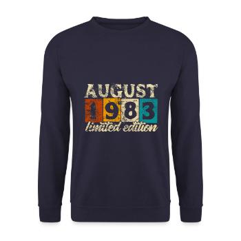 Limited Edition August 1983 Geburtstag - Geschenk - Unisex Pullover - Navy - Vorne - Alina (178cm) & Michal (187cm)